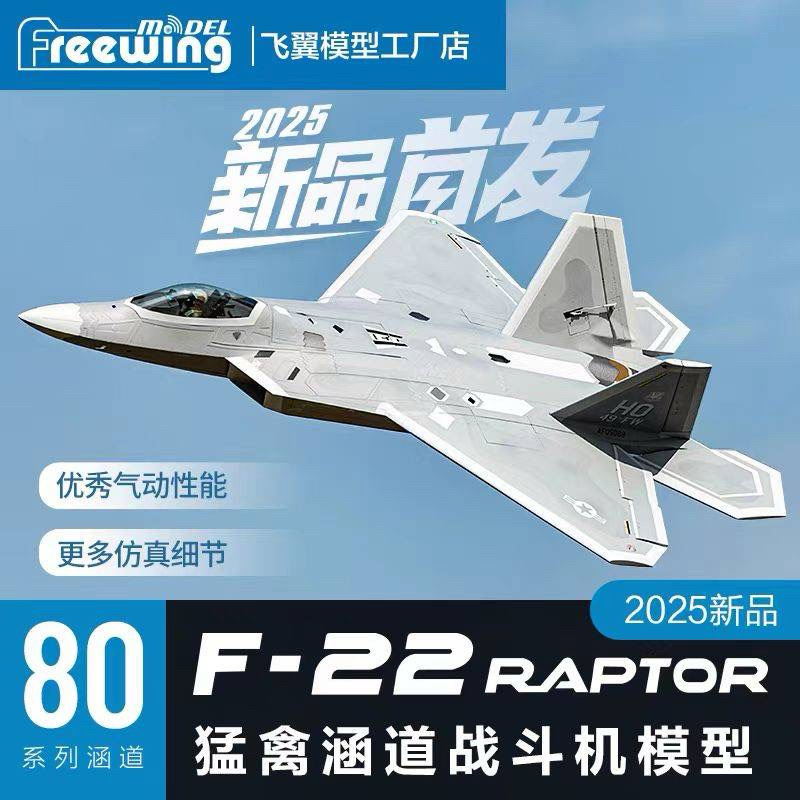 เครื่องบินโฟม ตัวลำ+ชุดไฟ  Freewing ดักแฟน80mm F-22 Raptor & Gyro EG01 EDF 6s PNP(ไม่รวมวิทยุ รีซีฟ 