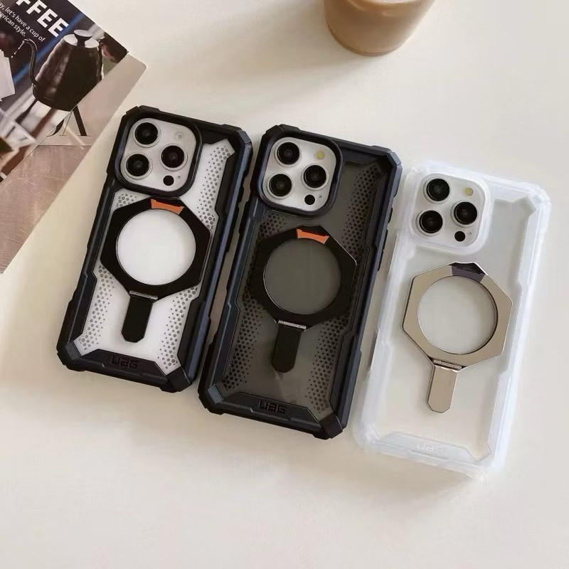 @UAG Case รุ่นS23plus S24ultra เคสชาร์จได้ เคสใส กันกระเเทก ตั้งได้ สำหรับiPhone 12 13 14 15 16 PRO MAX เคสแม่เหล็ก