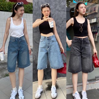 Looktrend888 ยีนส์ 5ส่วน เอวต่ำ ยาวปิดเข่า ผ้าไม่ยืด  ไซส์ S…