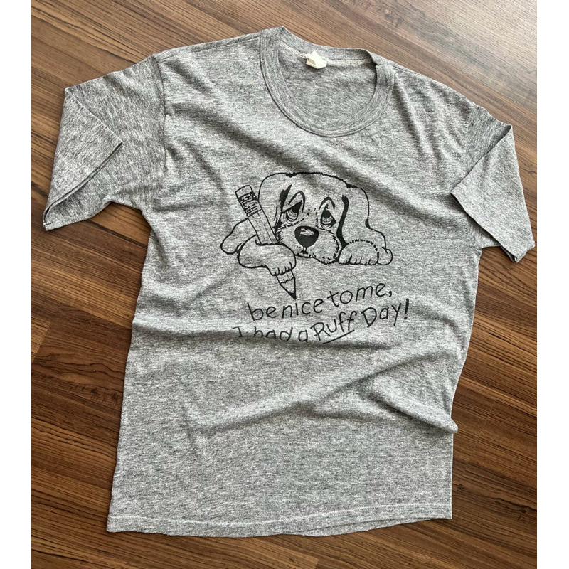 เสื้อยืดวินเทจ T-Shirt ของแท้ เนื้อผ้าผสมCotton+Polyester+Rayon ไซส์ L Made in USA🇺🇸