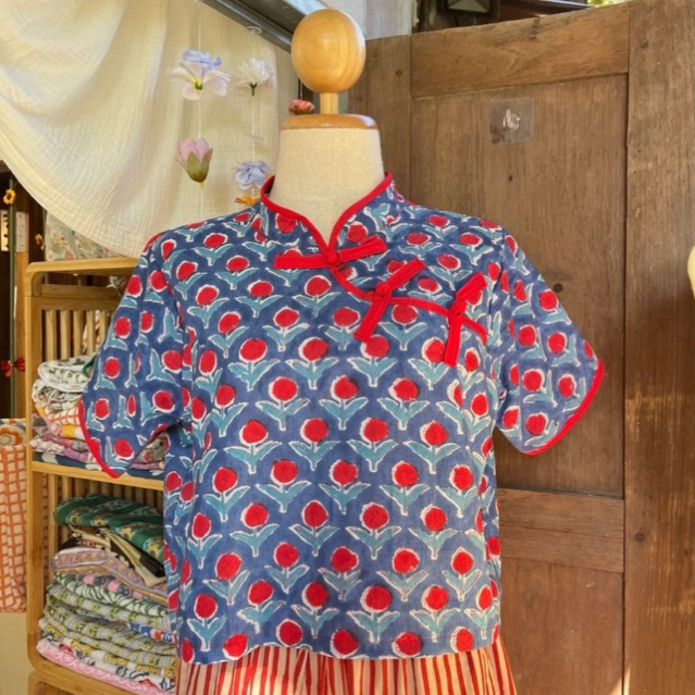 เสื้อตรุษจีน ผ้าพิมพ์ลายอินเดีย