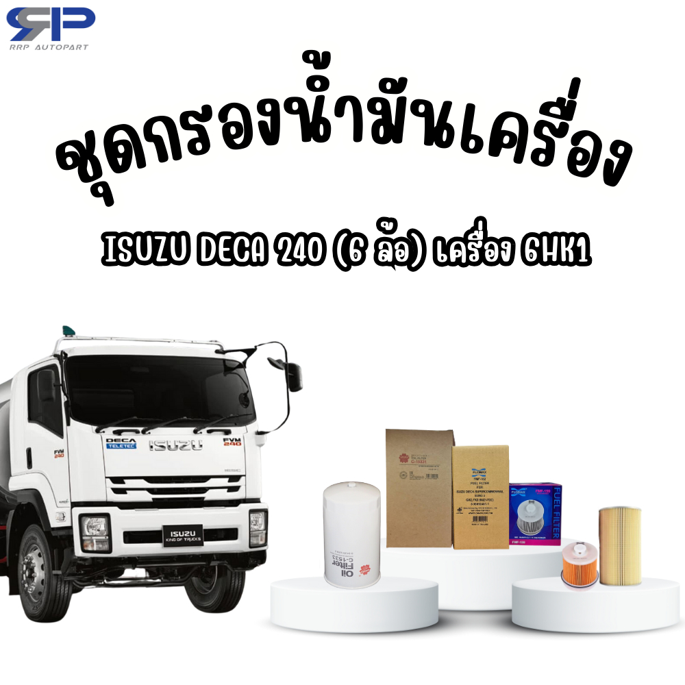 ชุดกรองน้ำมันเครื่อง ISUZU DECA 240 (6 ล้อ) เครื่อง 6HK1