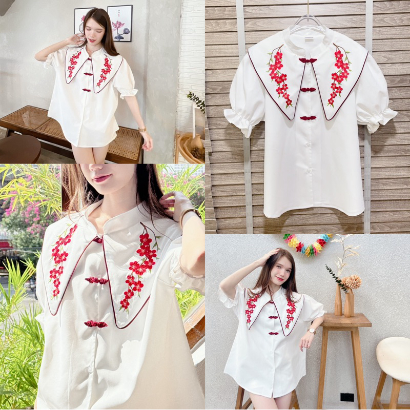 อก46" เสื้อกี่เพ้าแขนตุ๊กตาดีไซน์ปักปกซากุระ 2485 “เปลี่ยนลุคเป็นอาหมวยสุดคิ้วท์ต้อนรับตรุษจีน!