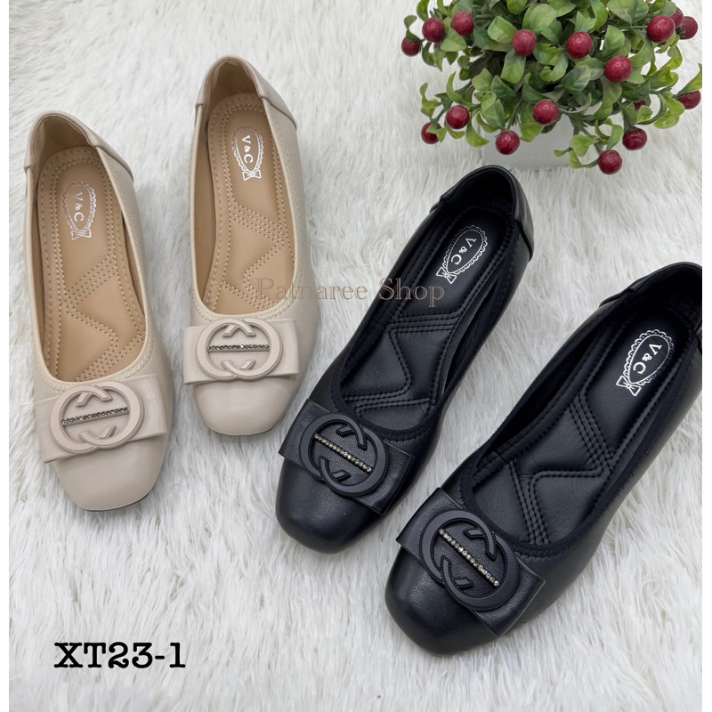 ⭐️พร้อมส่ง⭐️รองเท้าคัชชูทำงาน รุ่น XT23-1 ส้นสูง 2 นิ้ว หนังนิ่ม หน้ากว้าง ใส่สบายเท้า Size 35-40