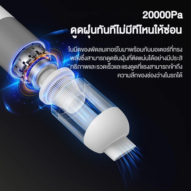 JAMAY ที่ดูดฝุ่น car Vacuum Cleaner ไร้สาย เครื่องดูดฝุ่นในรถ 20000Pa การดูดซุปเปอร์เฮอริเคน บ้าน,รถไม่ทิ้งฝุ่น thumbnail 6