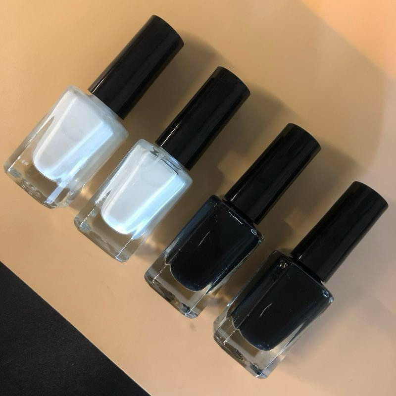 (12 ชิ้น) No.63 สีทาเล็บ ยาทาเล็บ ขวดมีหลายแบบ สุ่มเลือก สี ขาว -ดำ x12