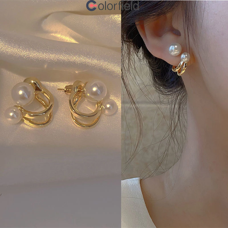 Colorfield ต่างหู S925ต่างหูมุก เรียบง่าย แฟชั่น ต่างหูผู้หญิง สไตล์เกาหลี เครื่องประดับแฟชั่น