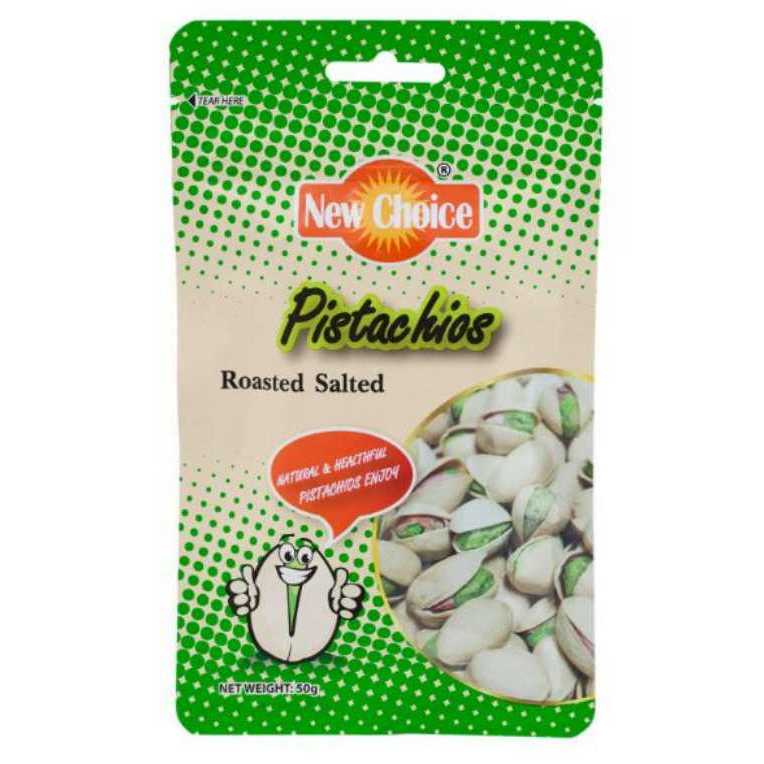 New Choice Roasted Salted Pistachios 50g.