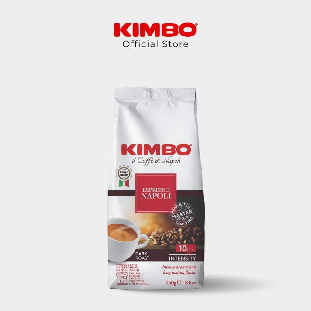 Kimbo Roast Beans ESPRESSO NAPOLI (เมล็ดกาเเฟเเท้คั่ว) Kimbo เอสเปรสโซ นาโปลี 250 g. (Imported from ITALY)