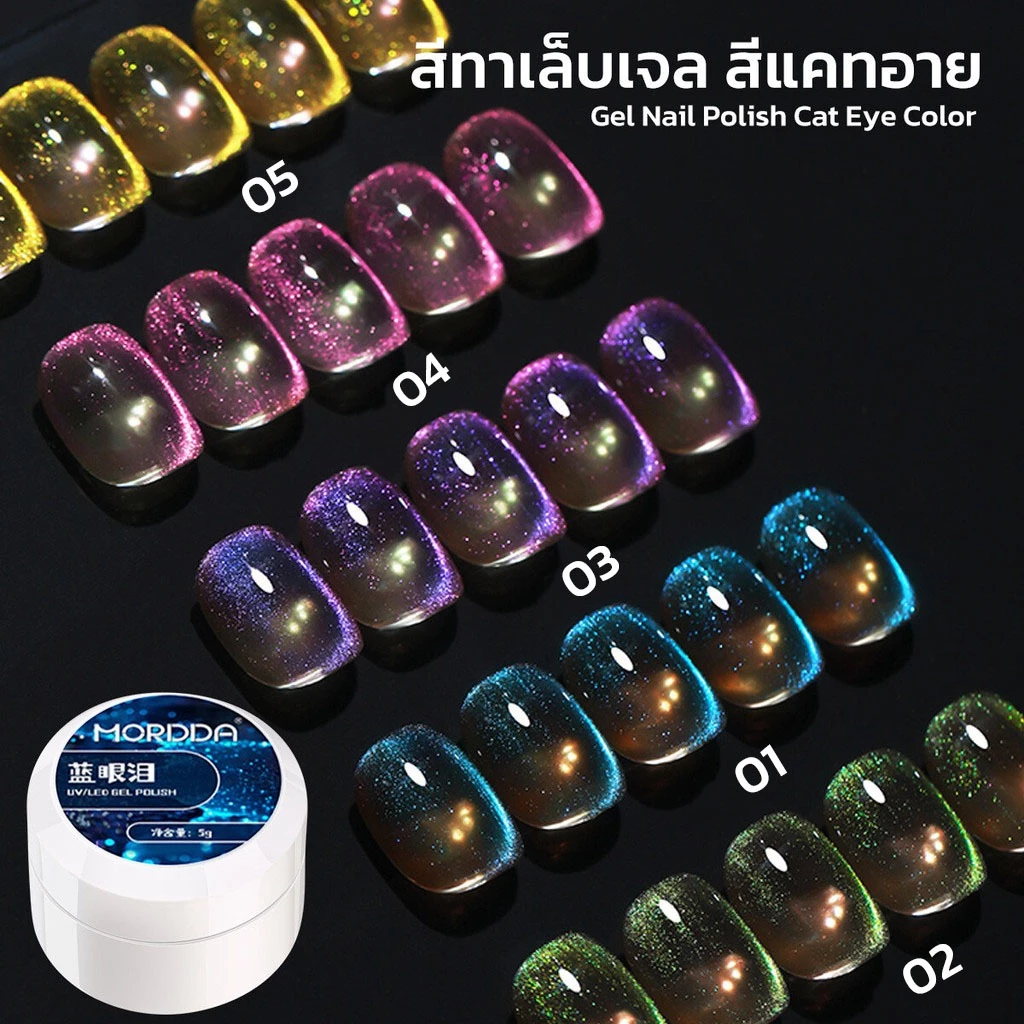 สีทาเล็บเจลแคทอาย แนวกาแล็กซี่ มีให้เลือกทั้งหมด 5 สี