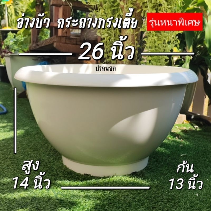 อ่างบัว/กระถางชวนชม สีขาว 26 นิ้ว รุ่นหนาพิเศษ
