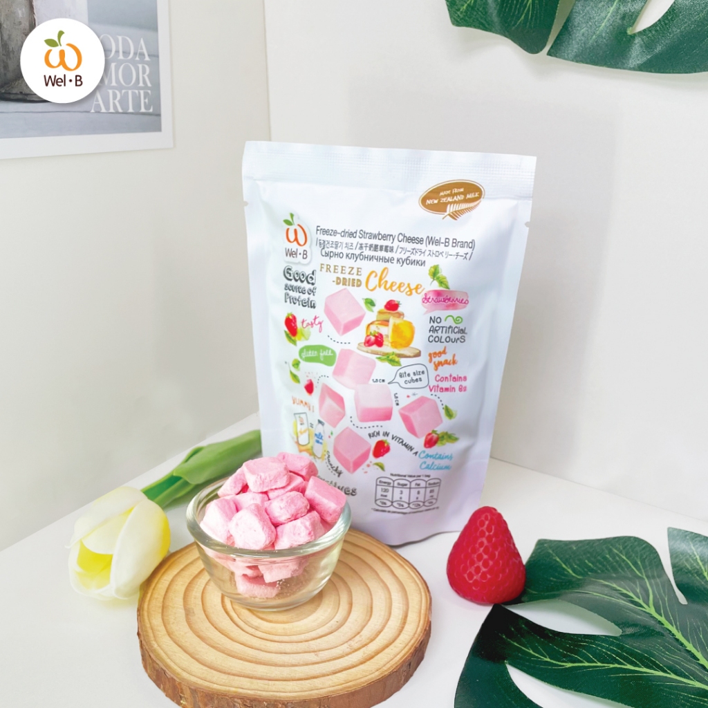 Wel-B Freeze-Dried Cheese Strawberry 20g (ชีสกรอบ รสสตรอว์เบอรี่ 20 กรัม) 1ซอง - รูปที่ 2