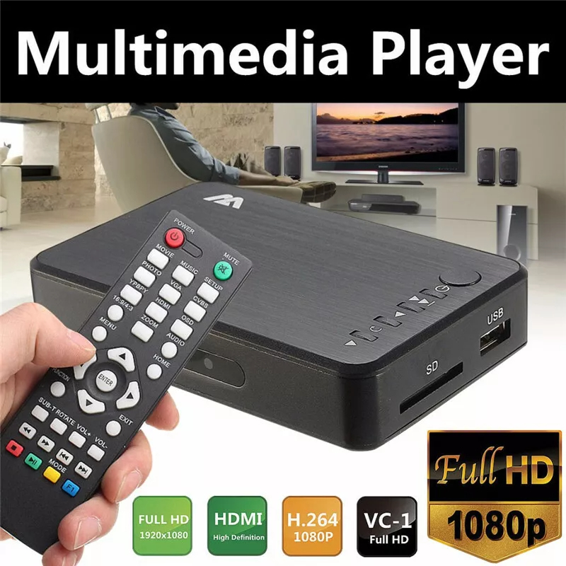 HDD Media Player 1080P USB External Hdd Media Player With VGA SD Support MKV H.264 RMVB WMV Media Pl