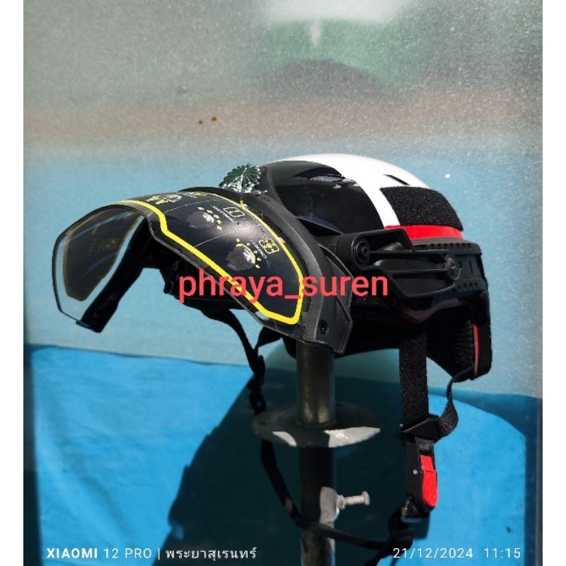 หมวกจราจร fast ติดชิลด์หน้าใส/สีชา แบบสับขึ้น/ลง ได้ แบบมีช่องระบายอากาศ  ติดตีนตุ๊กแก 3 ชิ้น ยุทธวิธี พระยาสุเรนทร์ - รูปที่ 7