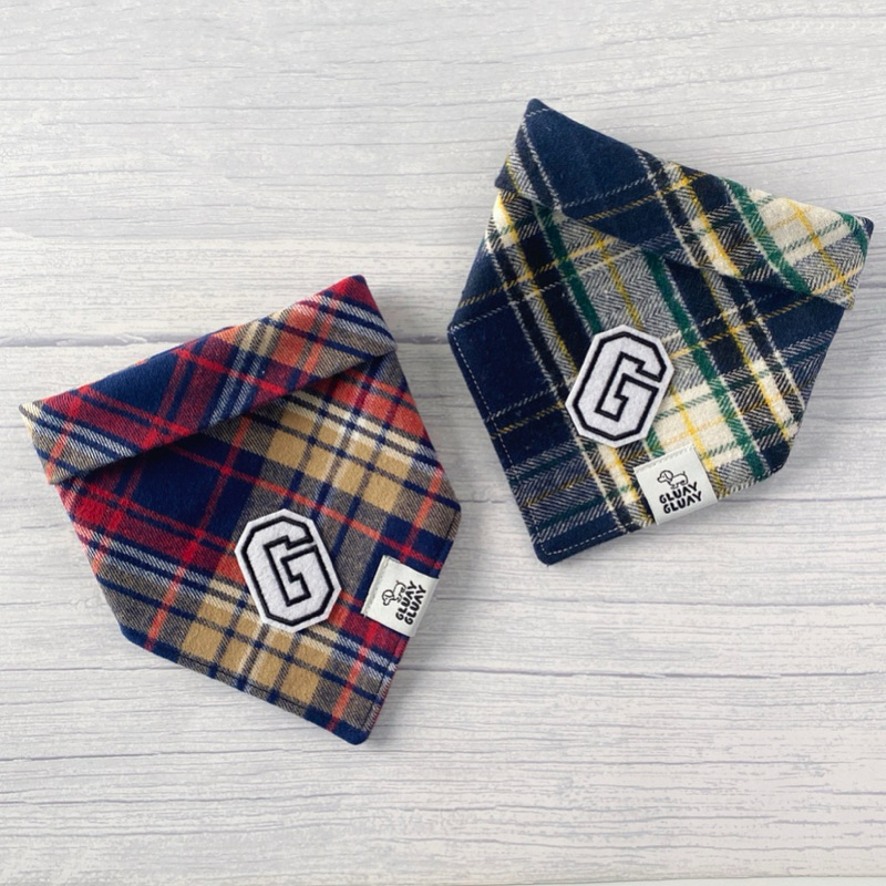 GLUAY GLUAY **แจ้งตัวอักษรทางแชทหรือใส่ในโน๊ต**ผ้าพันคอหมาแมว ผ้าพันคอสัตว์เลี้ยง เพิ่มตัวอักษรได้