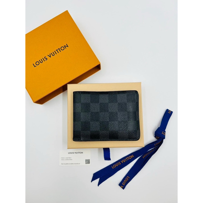 Lv Graphite Multiple Men Wallet กระเป๋าตังชาย ใบสั้น แท้ 100% มือสองเจ้าของใช้เอง
