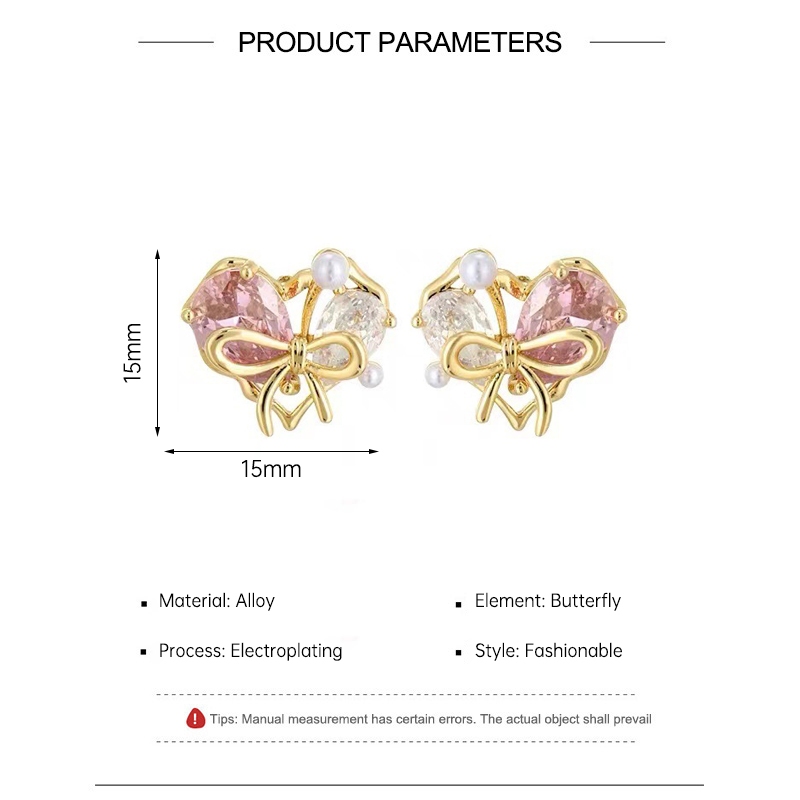 Colorfield  ประดับโบว์ ต่างหู รักต่างหูผู้หญิงเรียบง่ายแสงหรูหราเฉพาะต่างหูรูปหัวใจต่างหูออกแบบเฉพาะต่างหู - รูปที่ 7