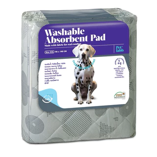 XXL90x140cmแผ่นรองซับเอนกประสงค์ซักได้Pet Labb สีเทาอ่อน ปูรองกรงรองถาดอาหารฝึกขับถ่ายซับฉี่มีกันลื่น