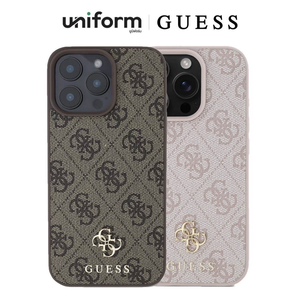 เคสมือถือ GUESS PU 4G Small 4G HC MSafe Case for iP 16 Pro Max - Pink