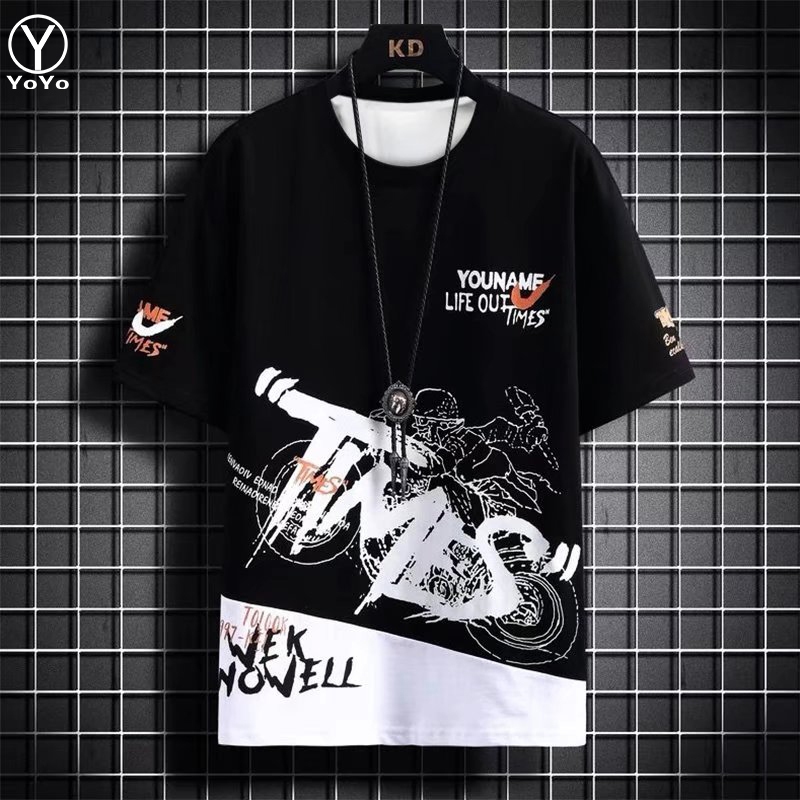 YOYO ชุดแฟชั่นชายเสื้อยืดแขนสั้น + กางเกงขาสั้น ผ้าแห้งเร็วหลวมชุดกีฬาและชุดพักผ่อน รุ่น2804 - รูปที่ 5