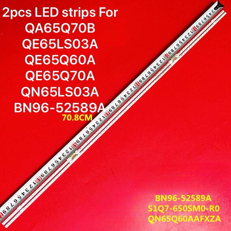 Samsung65  2pcs LED strips For QA65Q70B QE65LS03A QE65Q60A QE65Q70A QN65LS03A BN96-52589A