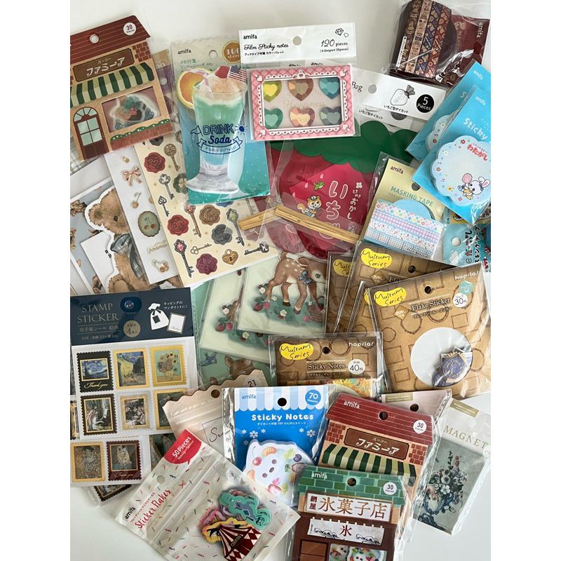 (พร้อมส่ง) - (part1) แท้จากญี่ปุ่นมือ 1 งานสินค้าน่ารักแบรนด์ amifa สติ๊กเกอร์/โพสต์อิท/แม่เหล็ก/การ์ด 💥อ่านรายละเอียด