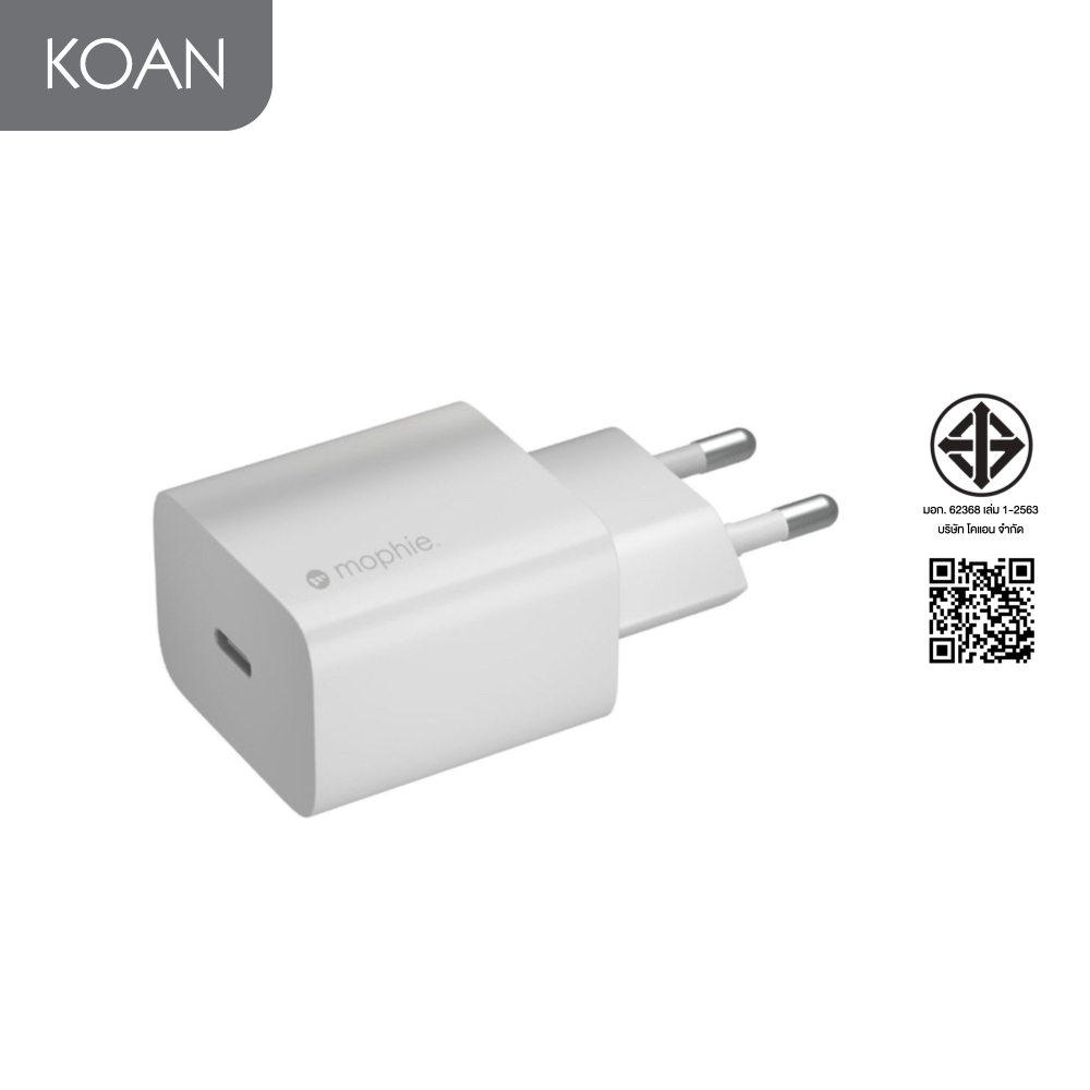 อแดปเตอร์ Mophie-Accessories-Wall Adapter-USB-C-PD-30W-White-THI