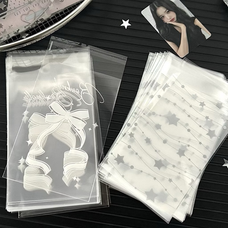 🎀🪄พร้อมส่ง!ซองใสฝากาว Bowknot Stars (แพ็ค 50 ชิ้น) ซองแพ็คการ์ด น่ารักๆ