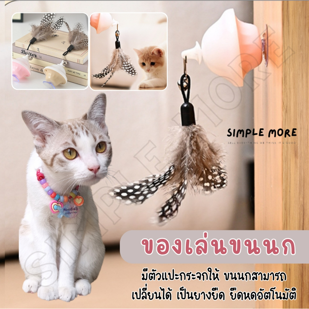 SPM พร้อมส่ง ของเล่นขนนก ของเล่นแมว ใช้ติดกระจก เปลี่ยนอะไหล่ได้ สุดคุ้ม