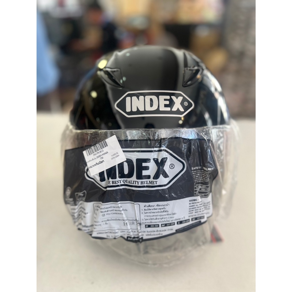 หมวกกันน็อคINDEX MONZAครึ่งใบชิวปรอทชากลางวันตัดแสงกลางคืนสบายตาไม่มึดใส่ขับขี่สบายวัสดุแข็งแรงมีมาต