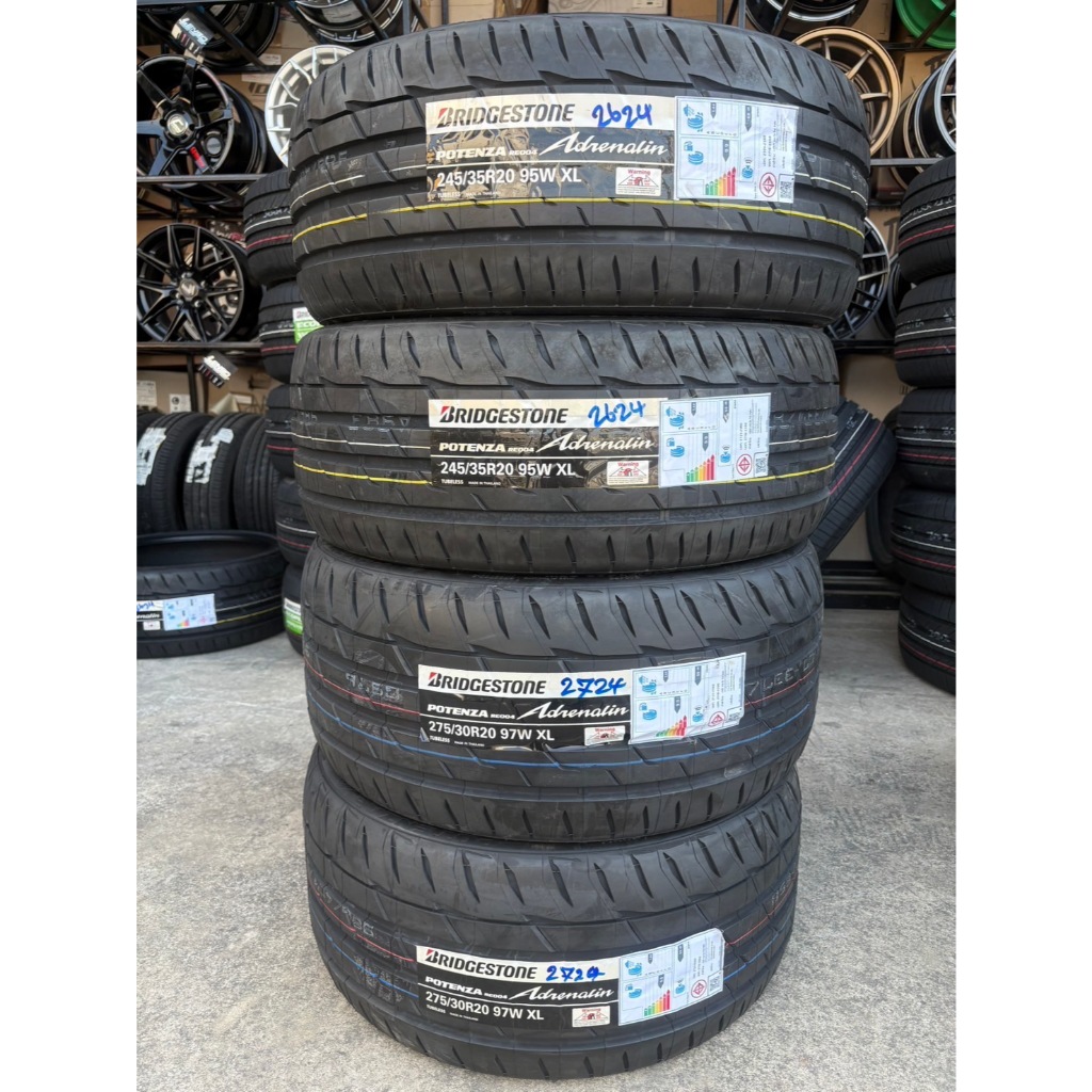 ยาง "#บริดจสโตน" Bridgestone Potenza Adrenalin RE004 - 245/40R19 กับ 275/35R19  - 245/35R20 กับ 275/