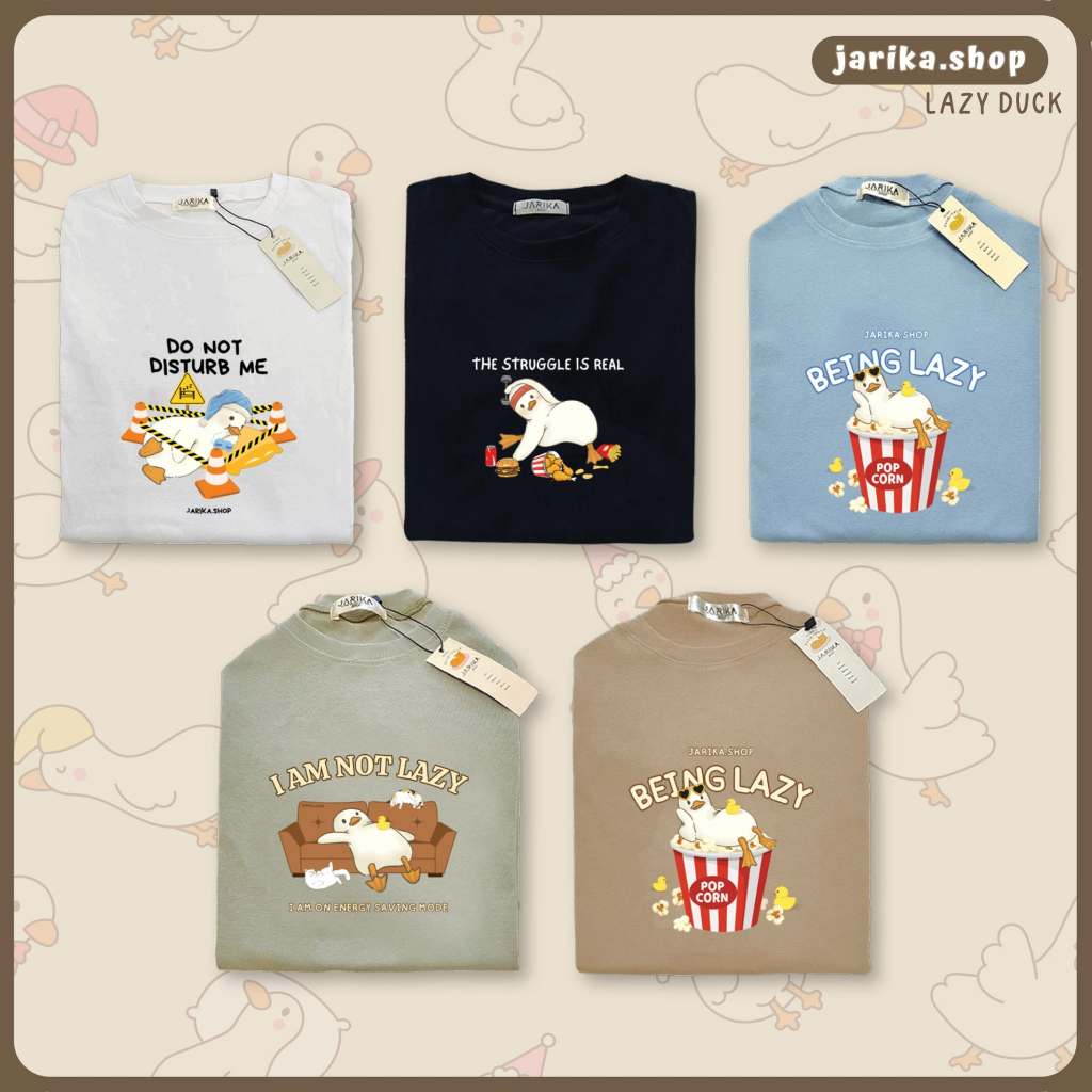 Jarikashop - เสื้อยืดลาย lazy duck( งานป้าย.. Jarika ) ( จ243 )
