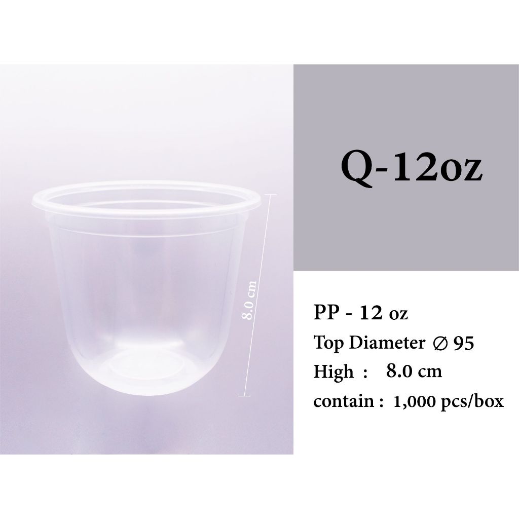 แก้วพลาสติกใส ทรงแคปซูล ตราโยโด ฝาปิด95 ขนาด12ออนซ์ ยกลัง1000ใบ(50ใบ x 20แถว) **Q-12**