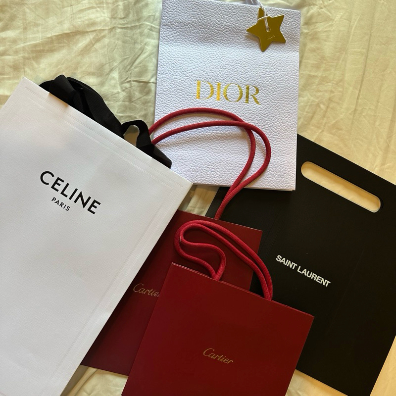 Gift bags ถุงกระดาษแบรนด์เนม celine, ysl, dior, cartier