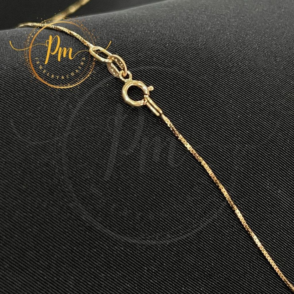 สร้อยคอทองแท้ PM ตะขอก้ามปู ทองคำแท้ 18k Italy (750) ลายBox มีใบรับประกันจากทางร้าน