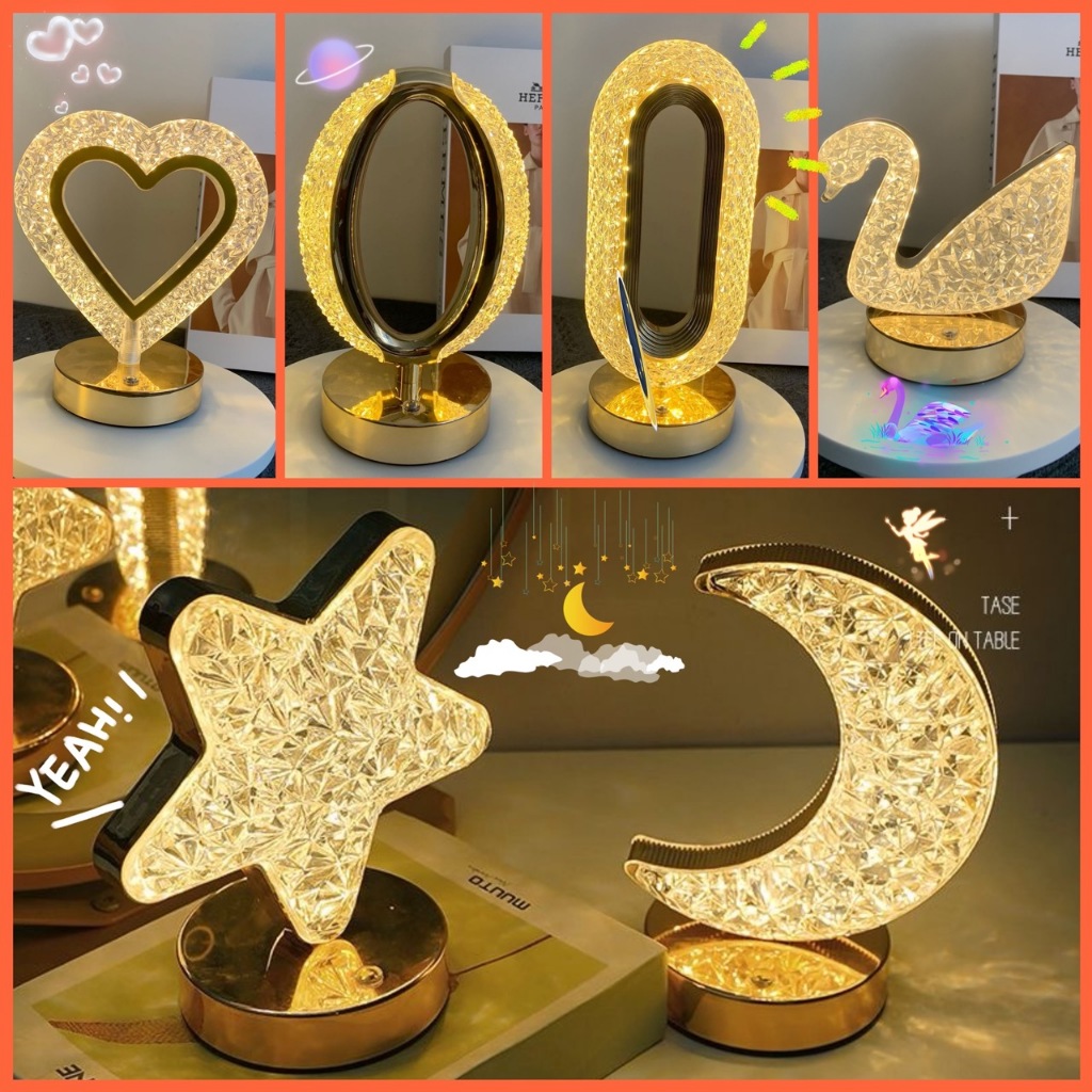 [🇹🇭จัดส่งวันนี้🎁]โคมไฟร้านอาหาร ตั้งโต๊ะ LED มินิมอล ตกแต่งห้อง โต๊ะอาหาร เปลี่ยนได้สามสี ปรับความสว่างได้ แบบชาร์จ L02