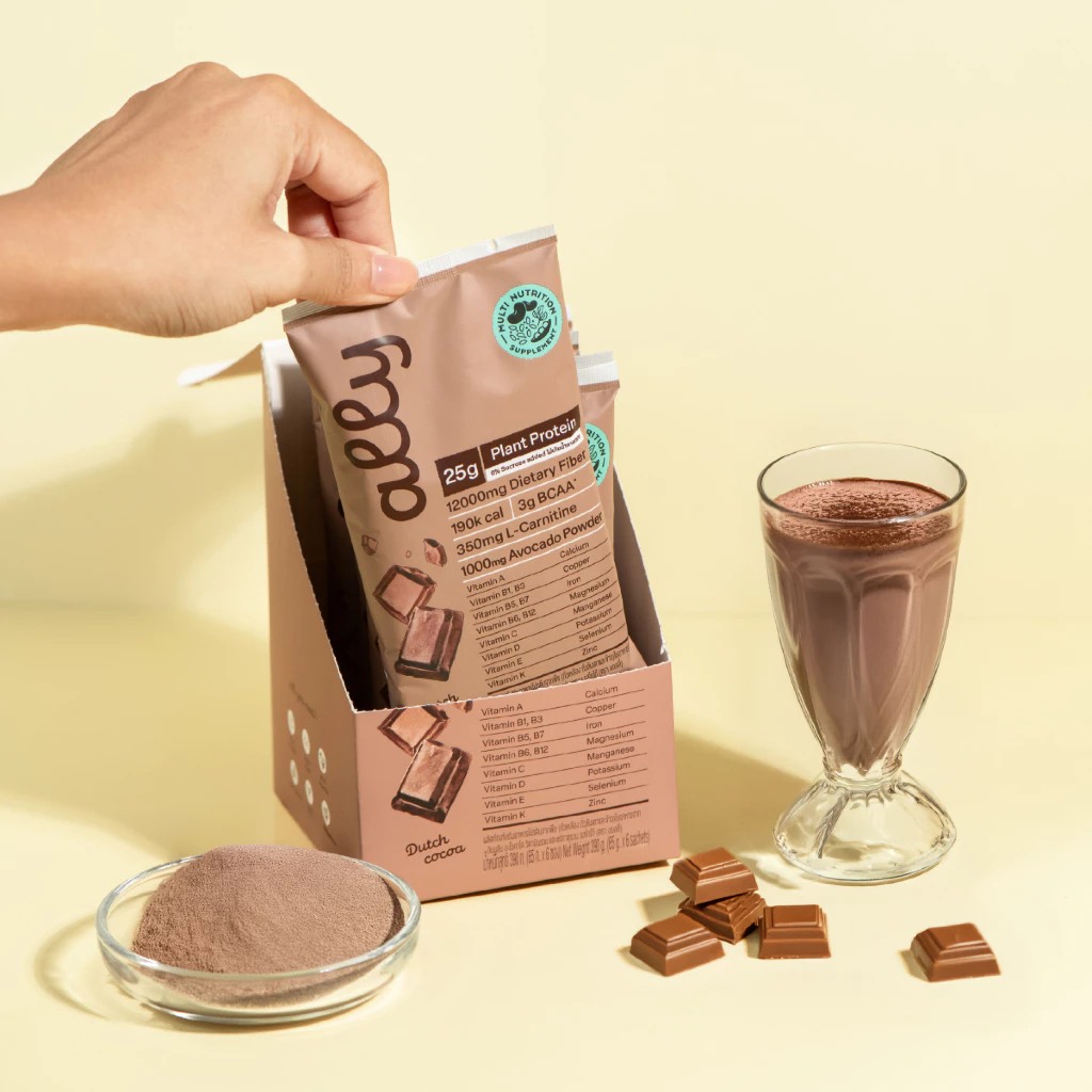 5 ซอง Ally powder Dutch cocoa ออลลี่ พาวเดอร์ ดัทช์ โกโก้ โปรตีนพืช ทดแทนมื้ออาหาร thumbnail 4