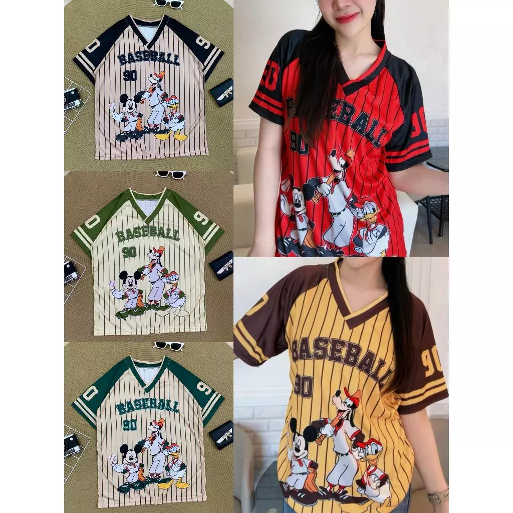( M112 ) เสื้อยืด มิ้กกี้ รวมเพื่อน ขนาดเสื้อ L-2xl Clothing ผู้หญิง Women Tshirt
