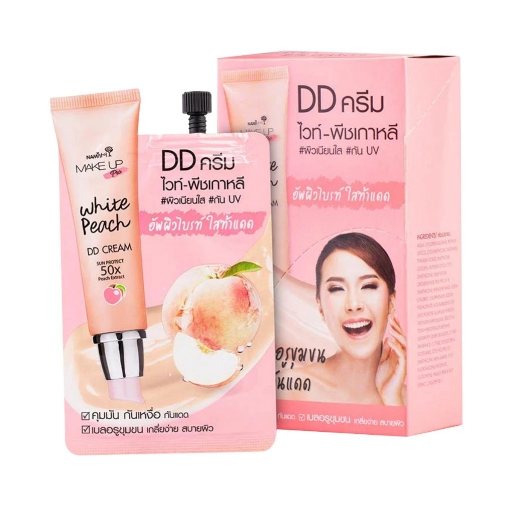 (ยกกล่อง x 6ซอง) DD ไวท์-พีชเกาหลี นามิ Nami Make Up Pro White Peach DD Cream