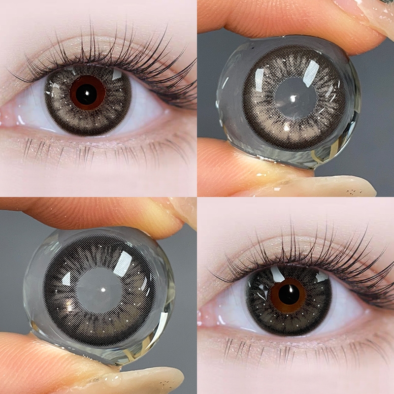 Midroo คอนแทคเลนส์ลายฮิต สายตาปกติ  Black/Grey/Brown 14.2/14.5mm รายเดือน