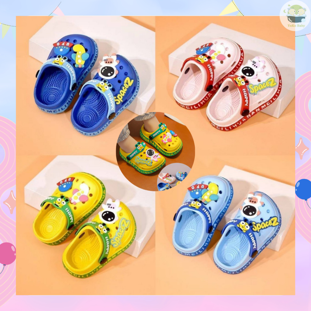 รองเท้าอวกาศแบบสวมมีรัดส้น สีสันสดใส