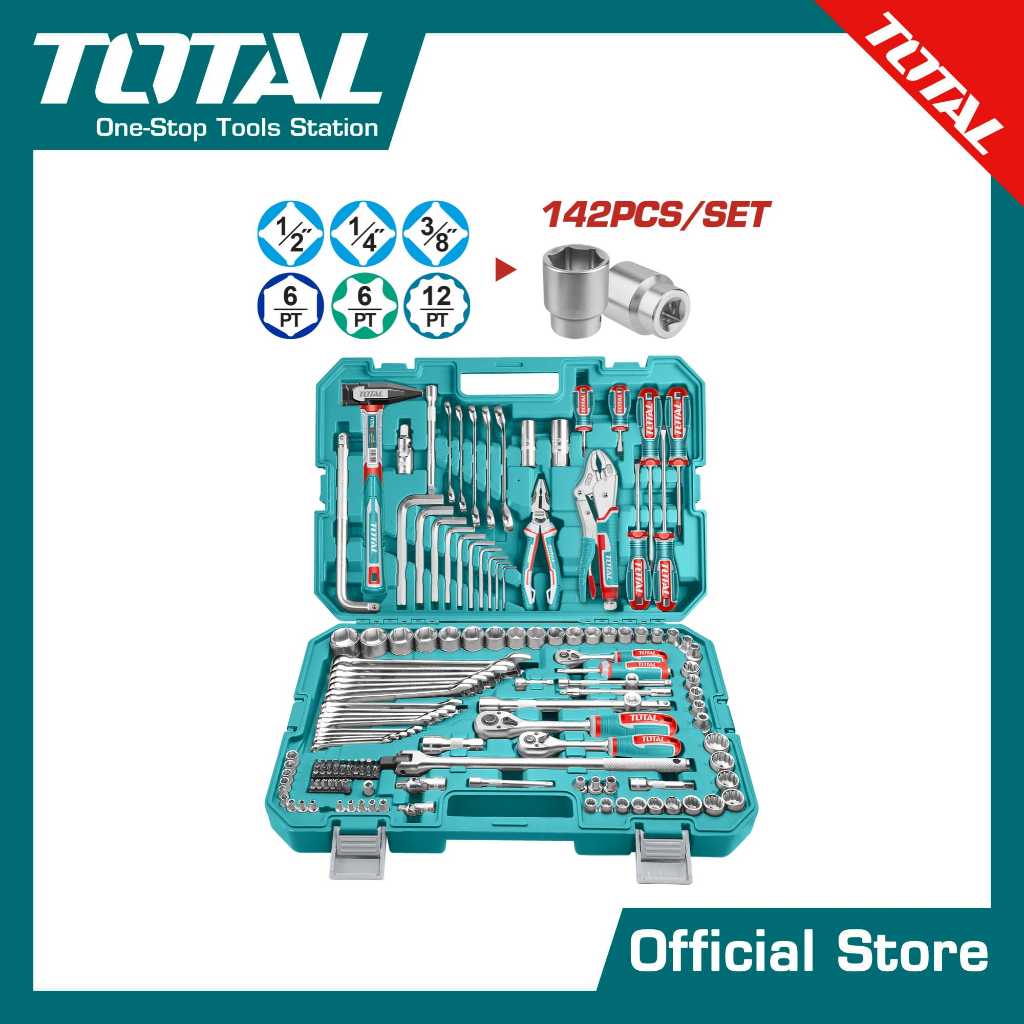 TOTAL ชุดเครื่องมือ 142 ชิ้น #THKTHP21426