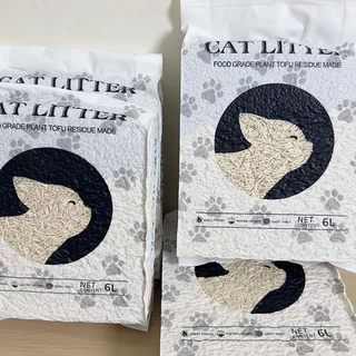 ทรายแมว 6L ทรายแมวผส cat Litter ทรายเต้าหู้ + ทรายเบนโทไนท์ 4ถุง