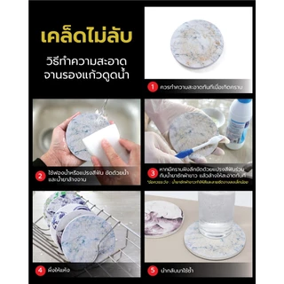 จานรองแก้วดูดน้ำ ทรงกลมมีขอบ ลาย I Love Thailand ที่รองแก้วซับน้ำ King Coaster ธนบดีเซรามิคลำปาง ceramic coaster ของฝาก