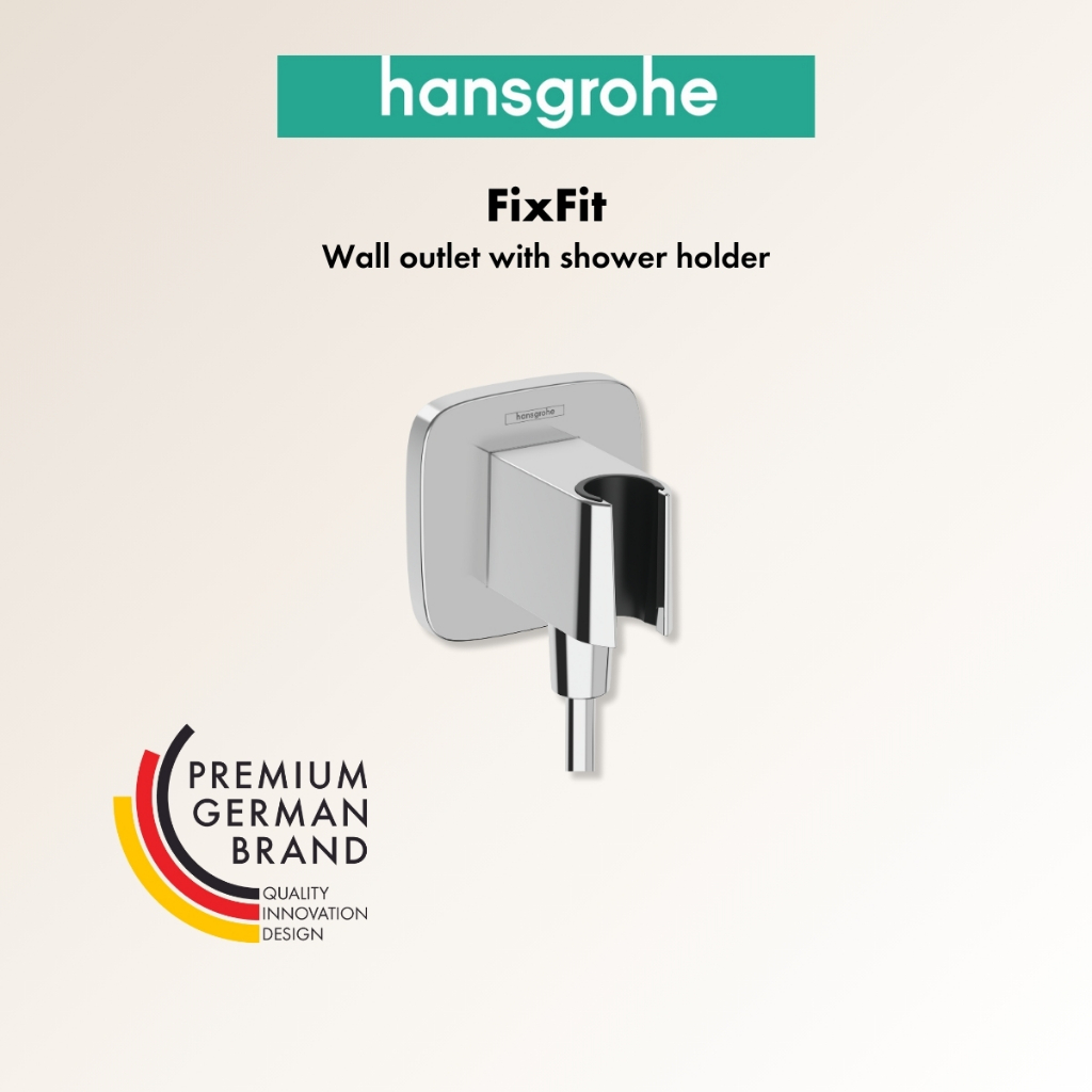 Hansgrohe FixFit ข้อต่อฝักบัวสายอ่อนพร้อมที่แขวนฝักบัว รุ่น HG26887000