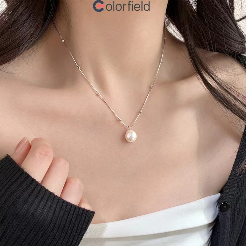 Colorfield Baroque Pearl สร้อยคอ จี้ลูกปัดไข่มุก หรูหราละเอียดอ่อน ผู้หญิง