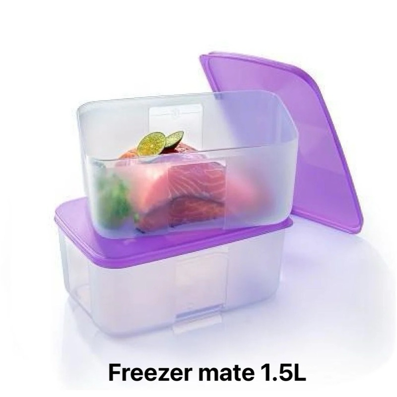 Tupperware กล่องแช่แข็งอาหารฝาสีม่วง/น้ำเงิน/แดง รุ่น FreezerMate ขนาด 550ml / 650ml / 1.5L และ 2.3L