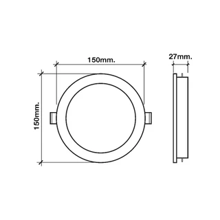 HI-TEK โคมพาเนล LED พลาสติก ทรงกลม ขนาด 9W และ 12W อีโค่ เอส สีขาว แบบฝัง