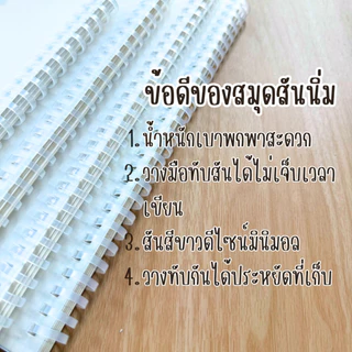 DEPAI สมุดโน้ตเกรด Premium สมุดสันห่วง กระดาษหนา 80 แกรม (การันตีคุณภาพ ดีกว่าทุกร้าน) สมุดปกใส 3 ขนาด กระดาษ 3 แบบ