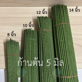 <แบ่งขาย>ก้านต้น 5 มิล ก้านปลอม ก้านกุหลาบ สีเขียว ยาว 8,10,12,14 นิ้ว